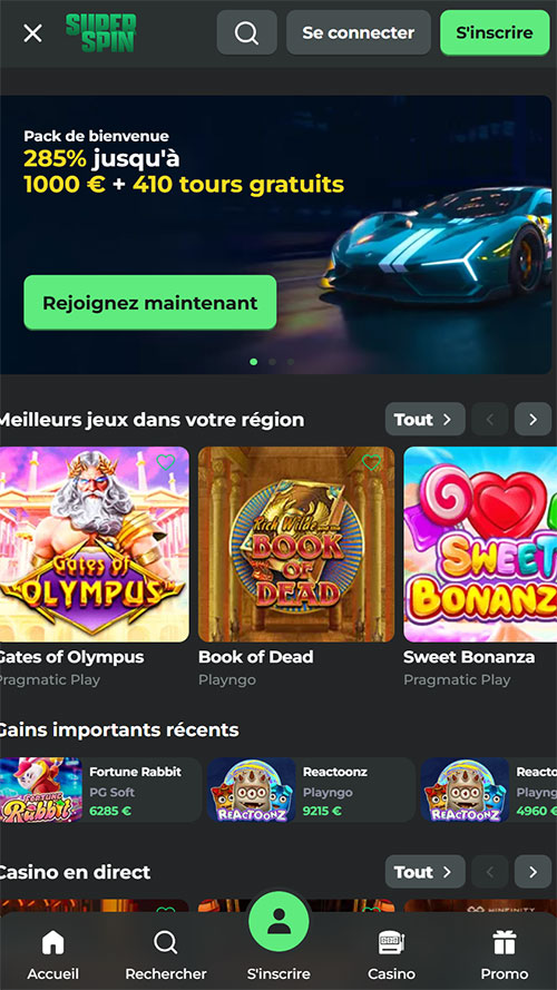 super spin casino mobile